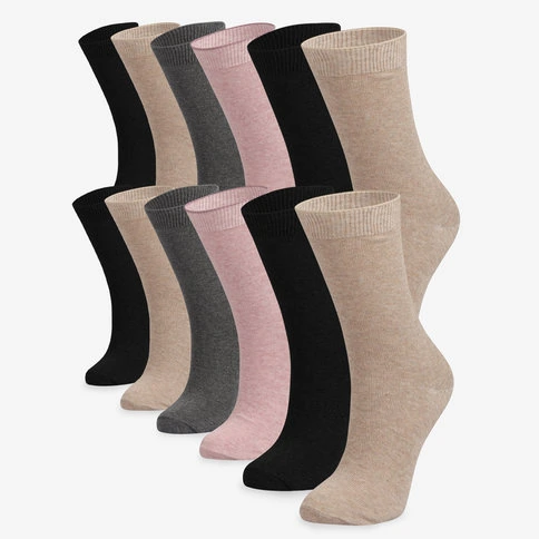 Wholesale 12-Pack Mixed Women's Plain Ankle Sock