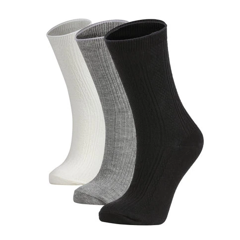 Women's 3-Pack Embossed Patterned Socket Socks